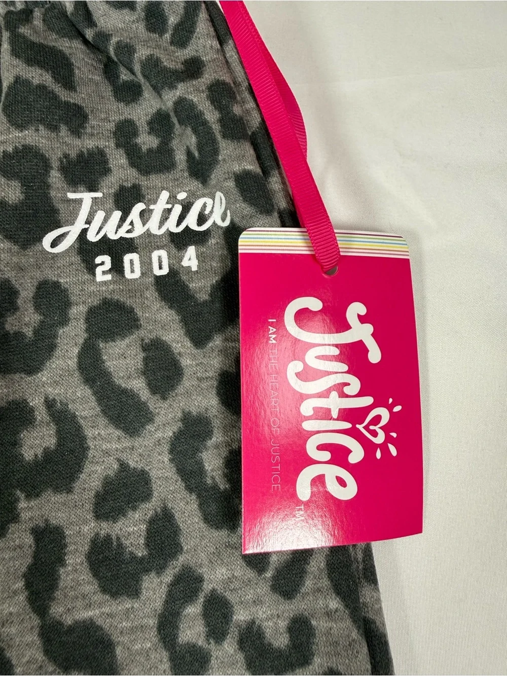NWT JUSTICE Girl Wide Leg Sweatpants XS 5/6 Leopard Print Cozy Lounge Animal NEW